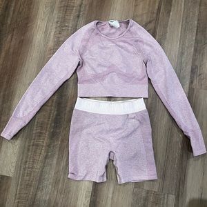 Pink Gym Shark Matching Set